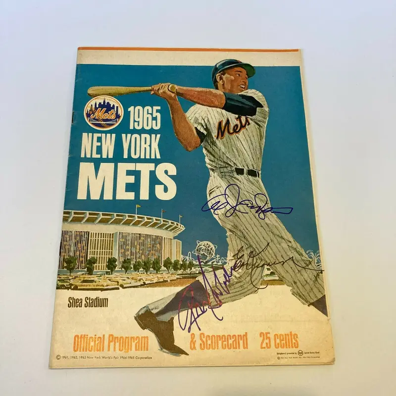 1965 New York Mets Multi Signed Vintage Program