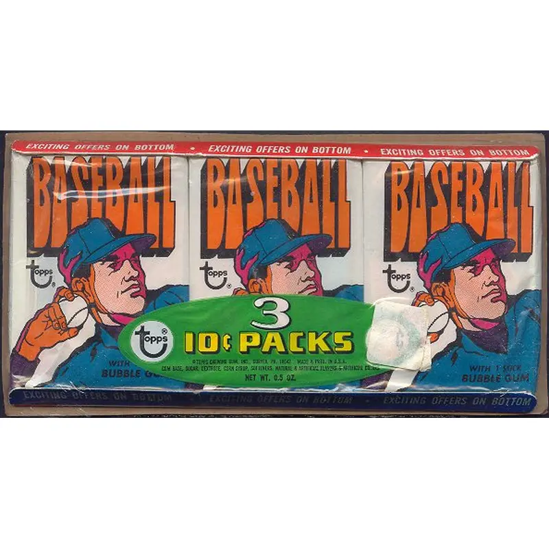 1972 Topps Baseball Unopened Wax Pack Tray