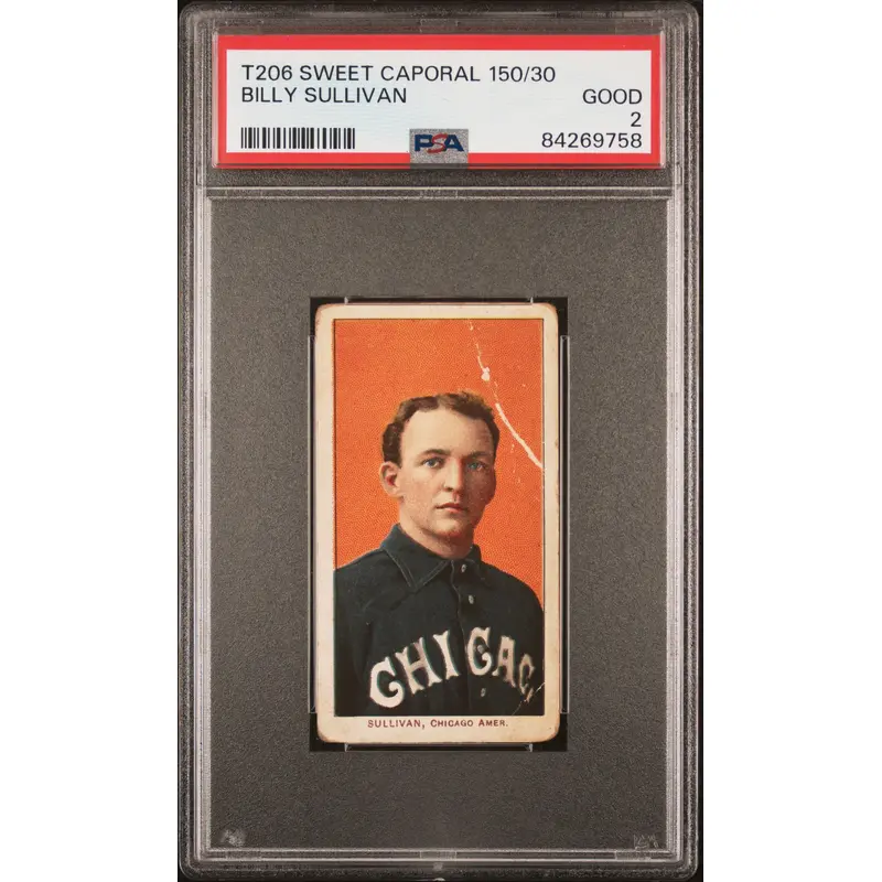 Billy Sullivan 1909-11 T206 Sweet Caporal 150/30 PSA 2 Good