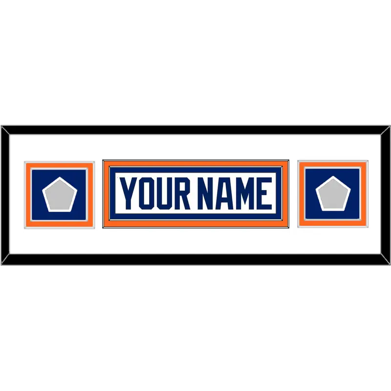 Edmonton Nameplate & 2 Stanley Cup Champions Patches - Home White (1981-1994) - Double Mat 5