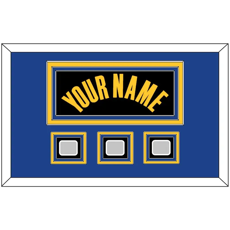 Golden State Name & 3 Finals Patches - Black City (2021-2022) - Triple Mat 3