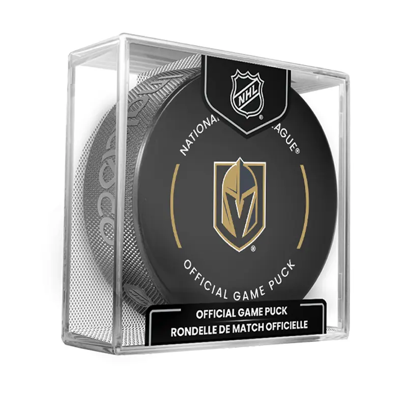 NHL Vegas Knights Officially Licensed 2025-2026 Game Puck Design In Cube