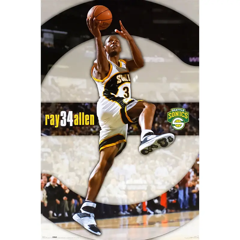 Ray Allen "Drive" Seattle Sonics NBA Action Poster - Costacos 2006