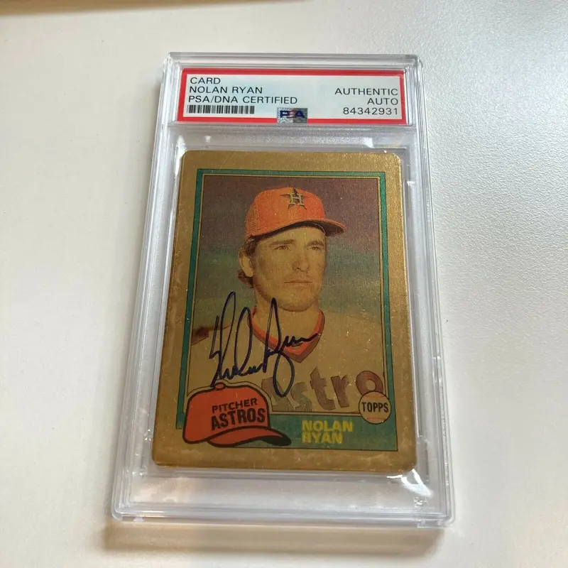 1981 Topps Nolan Ryan Signed Autographed Porcelain Baseball Card PSA DNA