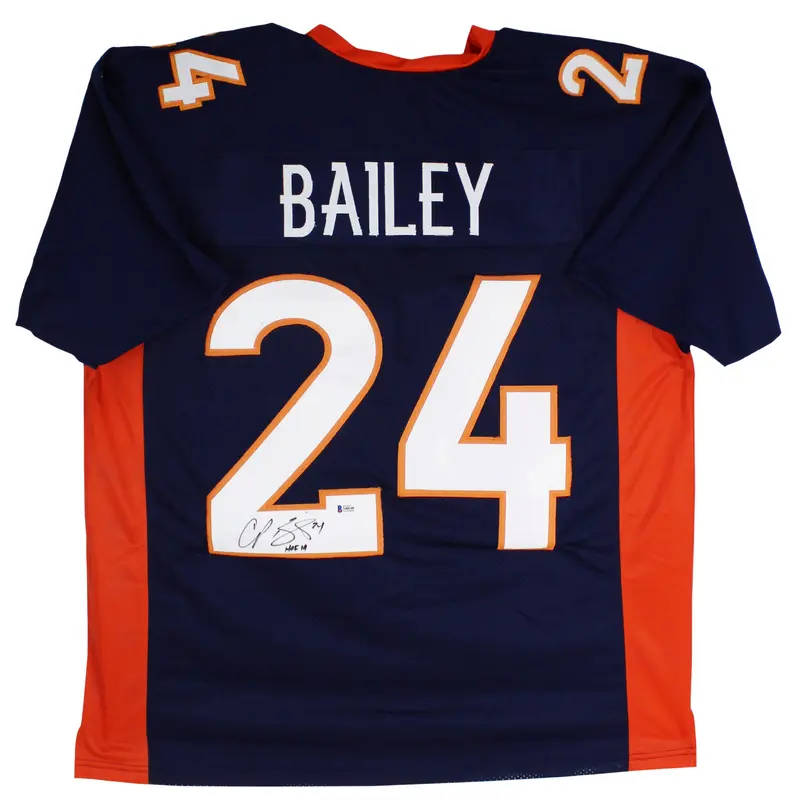 Champ Bailey "HOF 19" Authentic Signed Navy Blue Pro Style Jersey BAS Witnessed