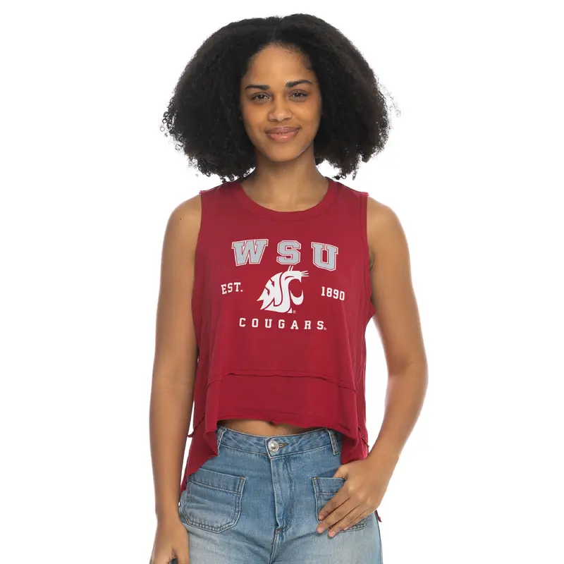 Zoozatz Crimson WSU Flowy Tank