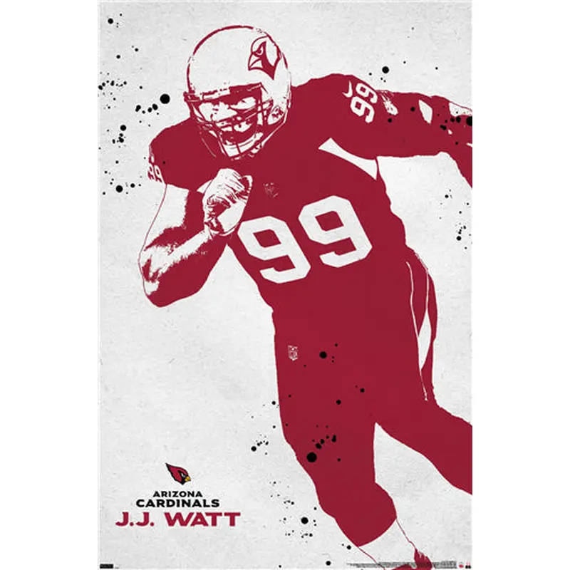 J.J. Watt "Attack" Arizona Cardinals NFL Football Wall Poster - Costacos 2021