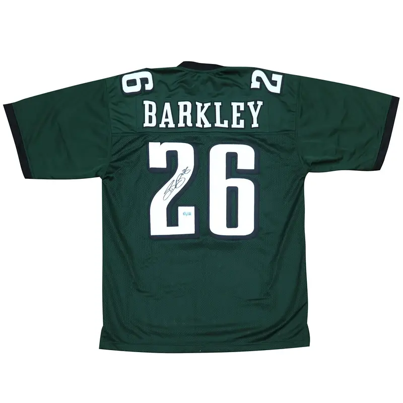 Saquon Barkley Autographed Philadelphia (Green #26) Custom Jersey  Beckett