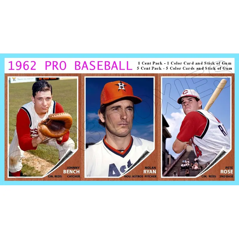 Bench Rose Ryan 1962 Topps Salesman Sample Panel Custom Card - 4713