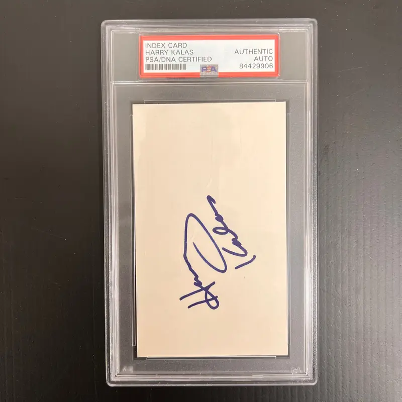 Harry Kalas signed Index Card PSA/DNA Autographed Public Announcer Phillies