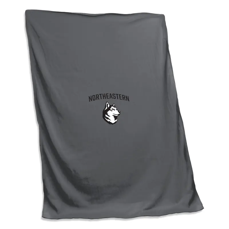 Northeastern U Sweatshirt Charcoal Blanket (Screened)