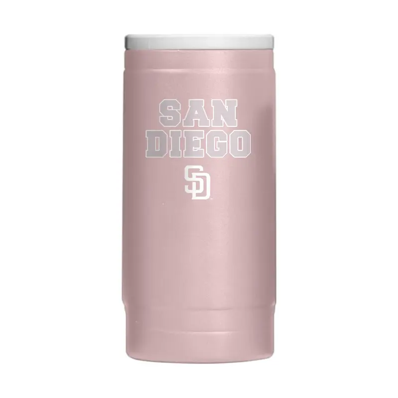 San Diego Padres Stencil Powder Coat Slim Can Coolie