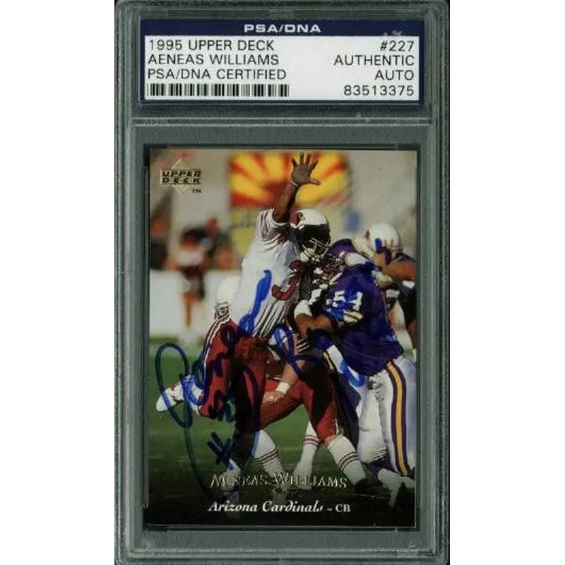 Cardinals Aeneas Williams Signed Card 1995 Upper Deck #227 PSA/DNA Slabbed
