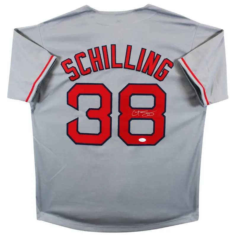 Curt Schilling Authentic Signed Grey Pro Style Jersey Autographed JSA Witness