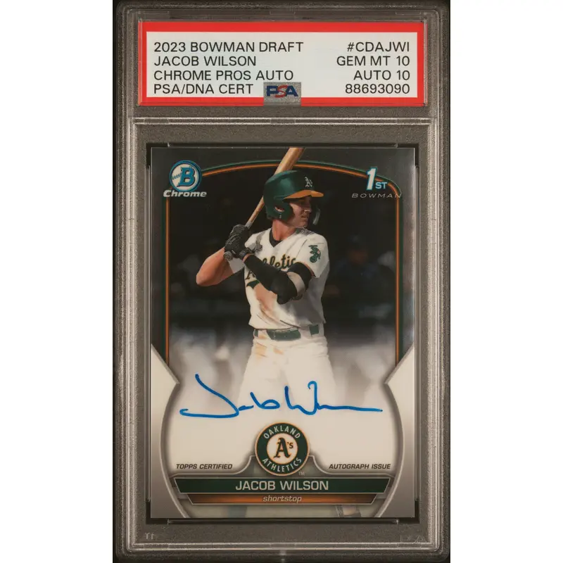 Jacob Wilson 2023 Bowman Chrome Auto PSA 10 Auto 10