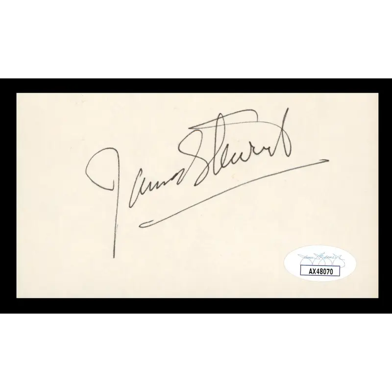 James Stewart It's a Wonderful Life Authentic Signed 3x5 Index Card JSA