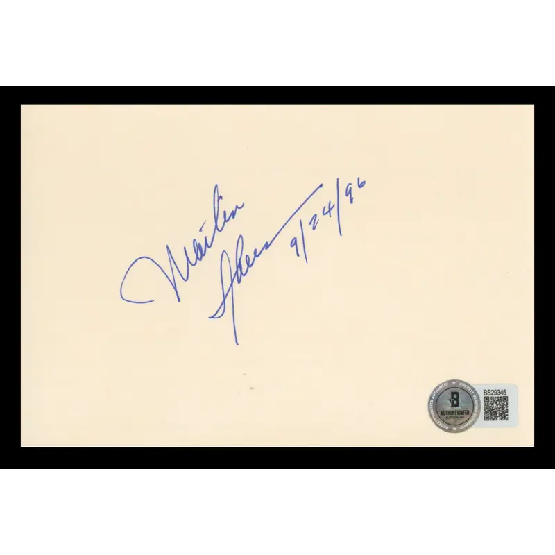 Martin Sheen Apocalypse Now Authentic Signed 4x6 Index Card BAS #BS29345