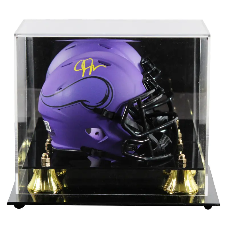 Vikings Justin Jefferson Signed Rave Speed Mini Helmet W/ Case BAS Witnessed