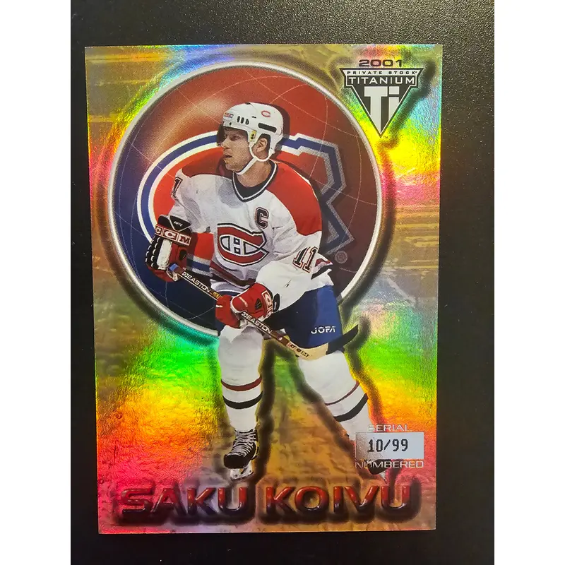 2000-01 Pacific Private Stock Titanium - Gold - Saku Koivu #47 /99