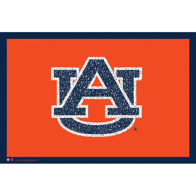 Auburn Tigers "War Eagle!" Fight Song Logo Poster - LA Pop Inc.