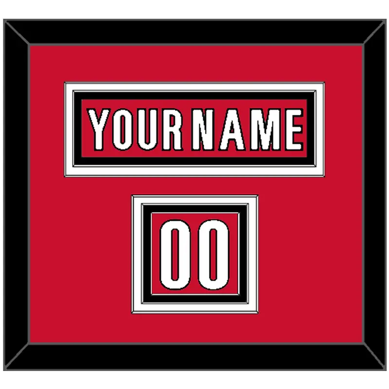 Carolina Nameplate & Number (Shoulder) - Home Red - Triple Mat 2