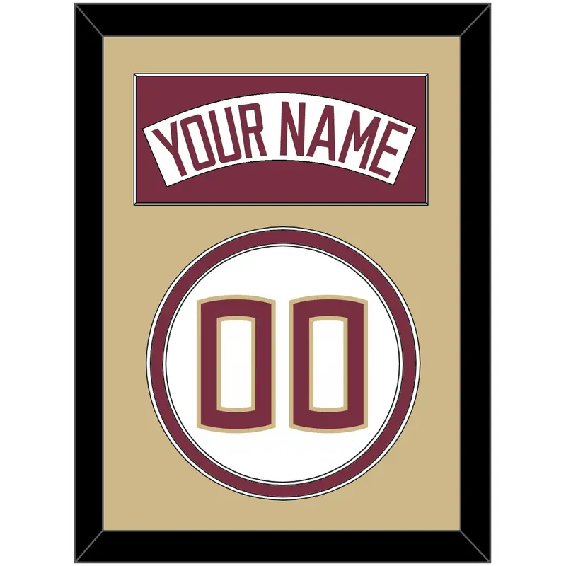 Florida State Baseball Nameplate & Number (Back) - Home White (2016-2018) - Double Mat 4