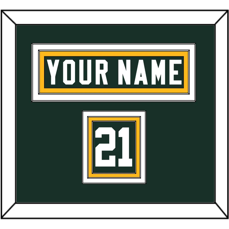 Green Bay Nameplate & Number (Shoulder) - Home Green - Triple Mat 2