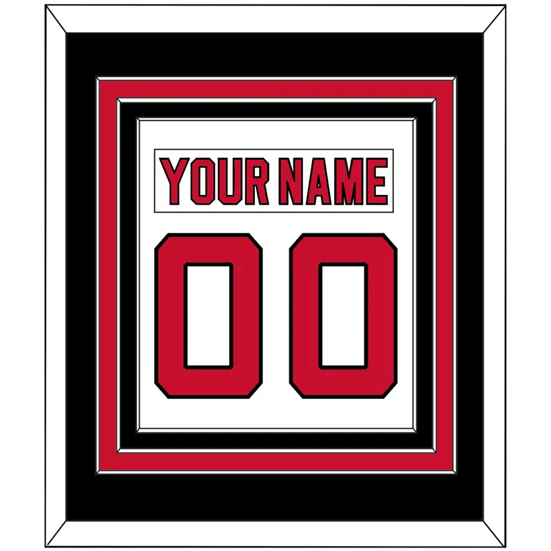 New Jersey Nameplate & Number (Back) Combined - Home White (1992-2007) - Triple Mat 3