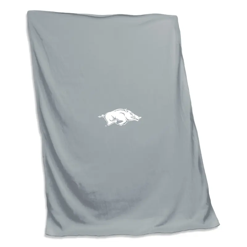 Arkansas Gray Screened Sweatshirt Blanket