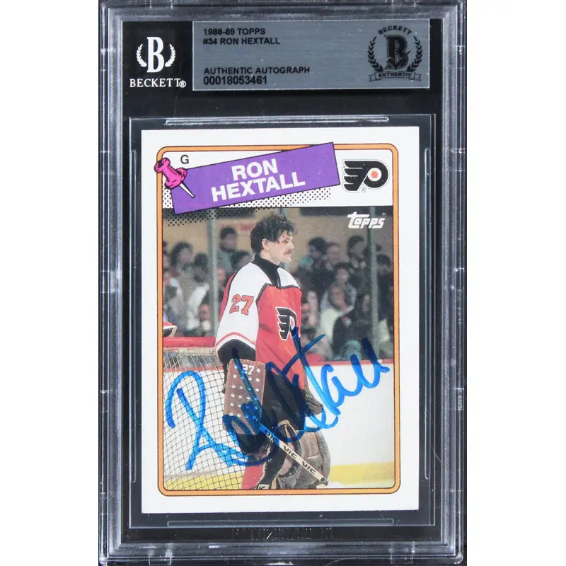 Flyers Ron Hextall Authentic Signed 1988 Topps #34 Card BAS Slabbed