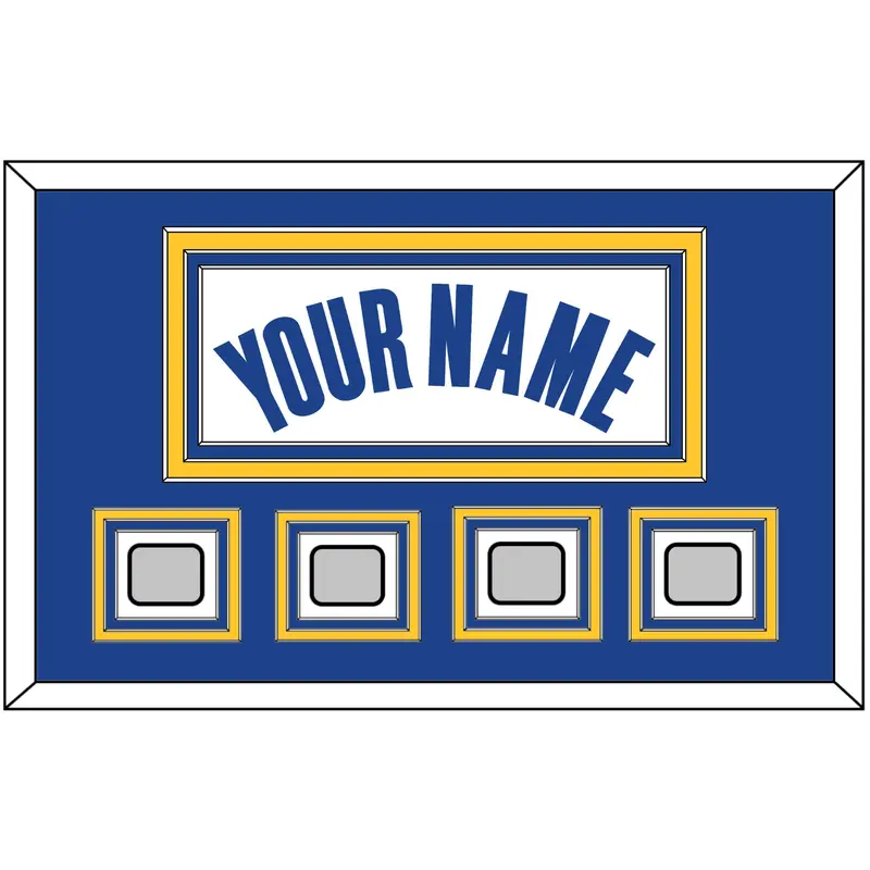 Golden State Name & 4 Champions Patches - White Association - Triple Mat 2