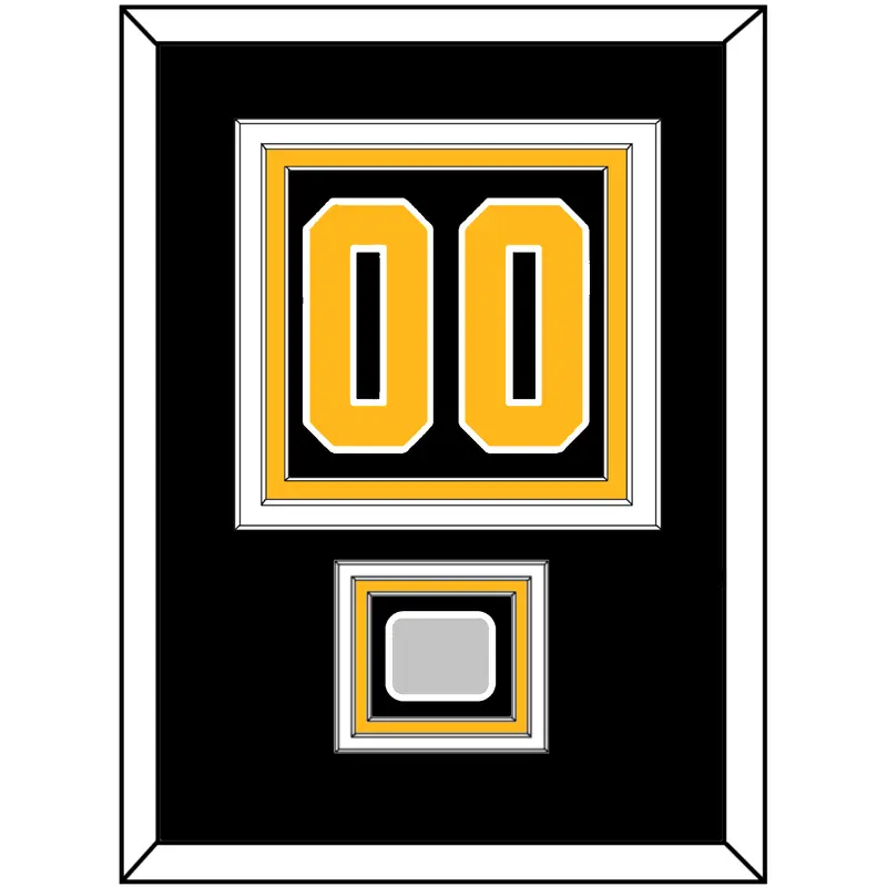 Pittsburgh Number (Back) & Stanley Cup Champions Patch - Home Black - Triple Mat 2