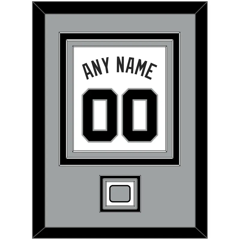 San Antonio Name & Numbers With Champions Patch - Home White (1989-2002) - Triple Mat 3