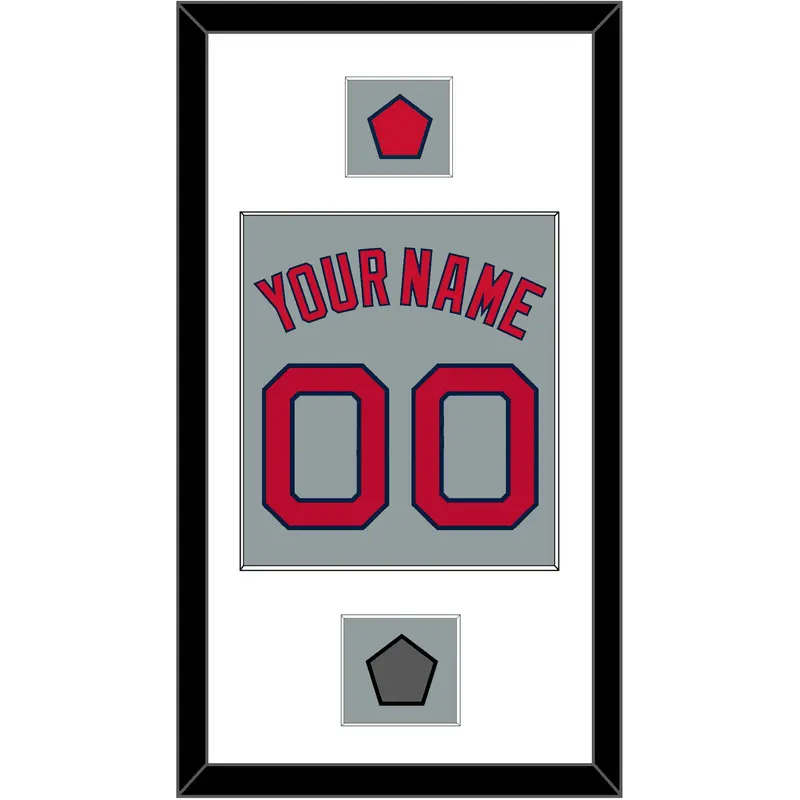 Boston Name, Number, Logo Patch & World Series Jersey Patch - Road Gray - Single Mat 1