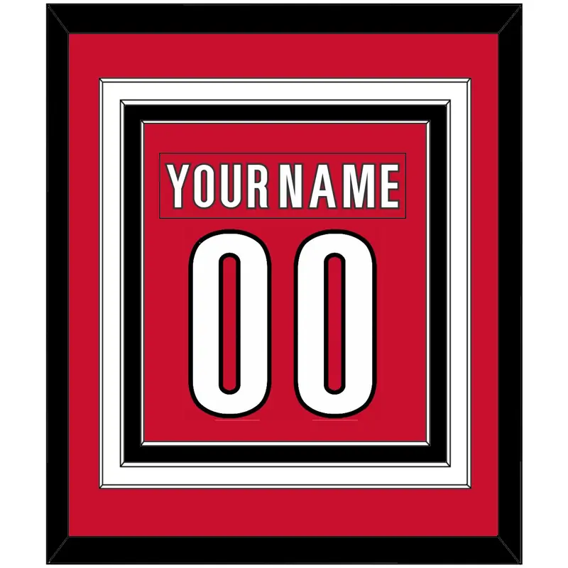 Carolina Nameplate & Number (Back) Combined - Home Red (2013-2017) - Triple Mat 2