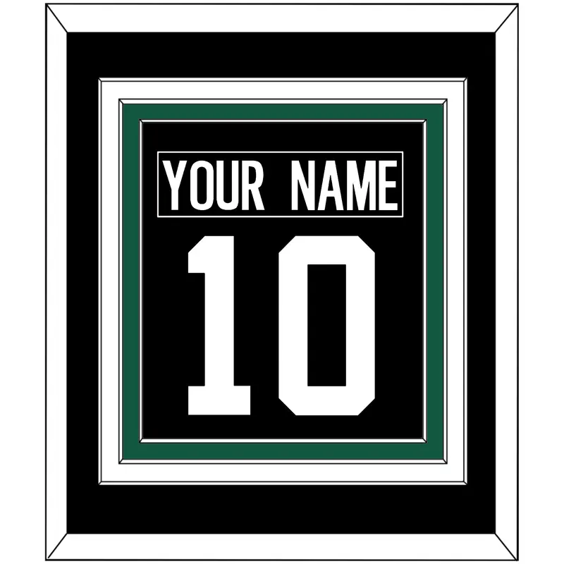 New York Nameplate & Number (Back) Combined - Alternate Black - Triple Mat 2