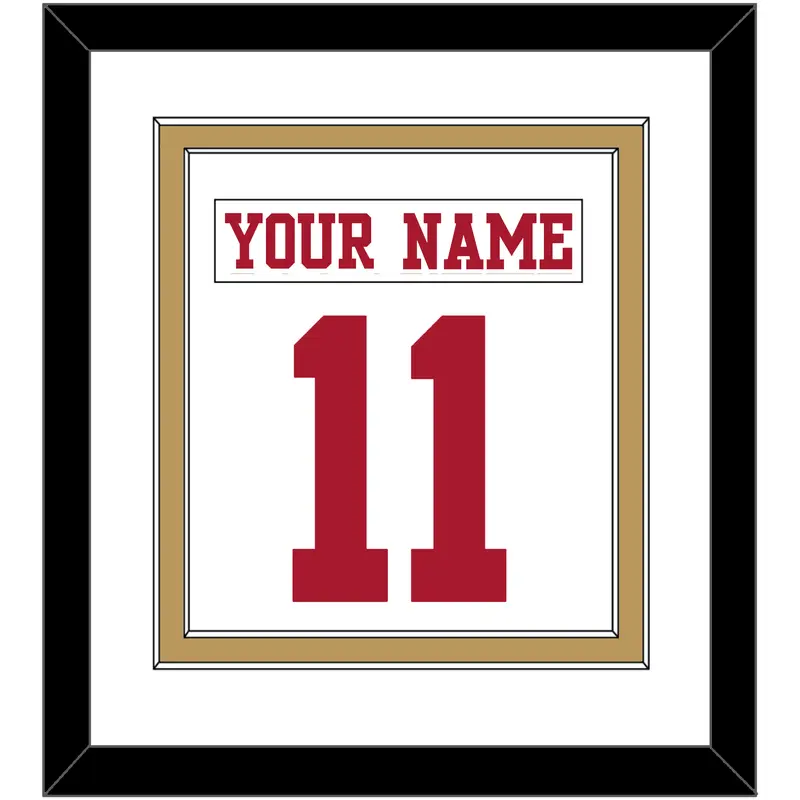 San Francisco Nameplate & Number (Back) Combined - Road White - Double Mat 1