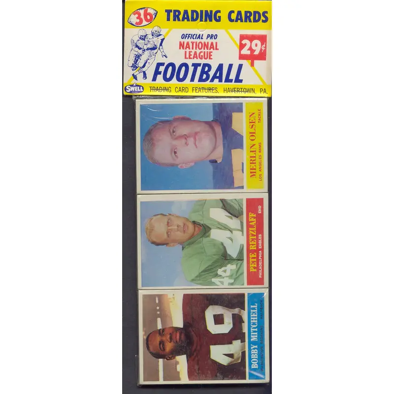 1964 Philadelphia Football Unopened Rack Pack (Olsen Top)