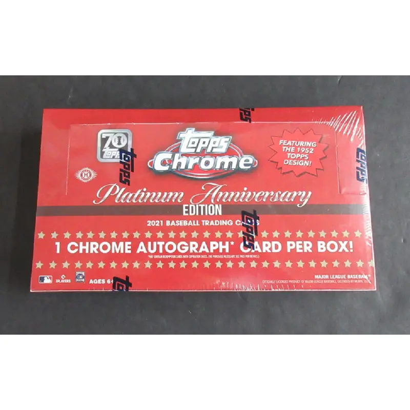 2021 Topps Chrome Baseball Platinum Anniversary Box (Hobby) (24/4)
