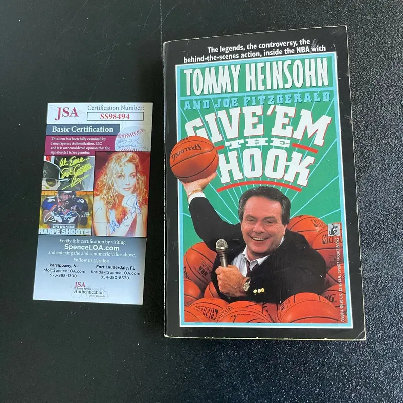 Tommy Heinsohn Signed Autographed Give Em The Hook Book With JSA COA