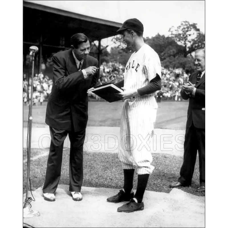 Babe Ruth George Bush 8X10 Photo - 1948 Yankees Yale President - 2015