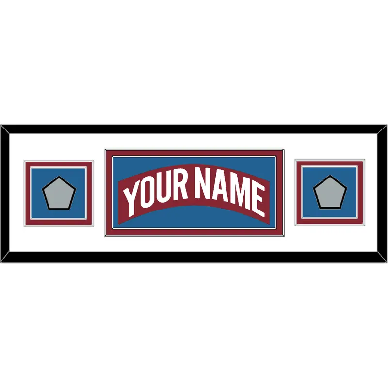 Colorado Nameplate & 2 Stanley Cup Finals Patches - Road Burgundy (1995-1996) - Double Mat 4
