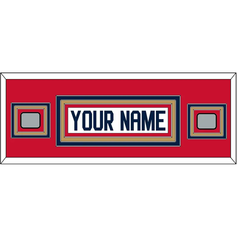 Florida Nameplate & 2 Stanley Cup Finals Patches - Road White - Triple Mat 4