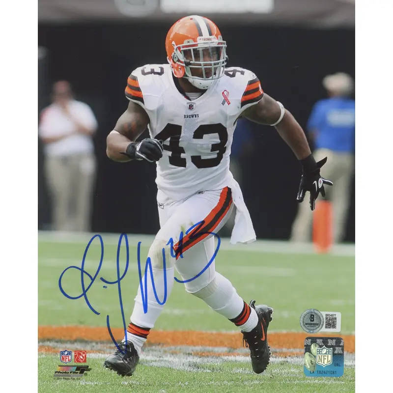 Browns T.J. Ward Authentic Signed 8x10 Photo Autographed BAS #BR54877