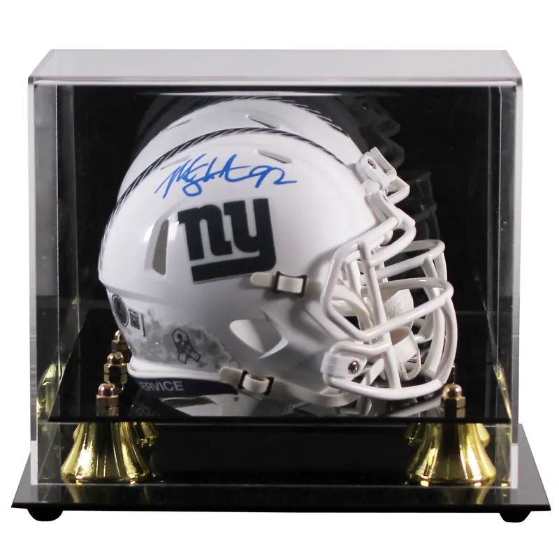 Giants Michael Strahan Signed STS III Speed Mini Helmet W/ Case BAS Witnessed