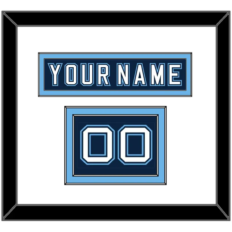 Maine Hockey Nameplate & Number (Shoulder) - Road Navy Blue - Double Mat 1