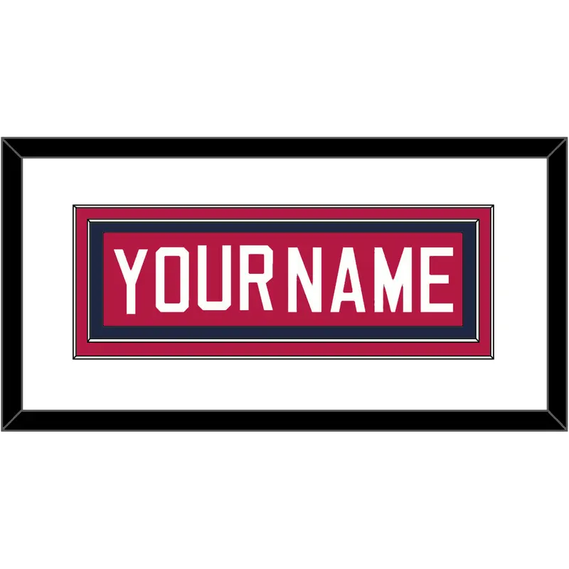 United States Mens Hockey Nameplate - 2002 Olympics Road Blue - Double Mat 1