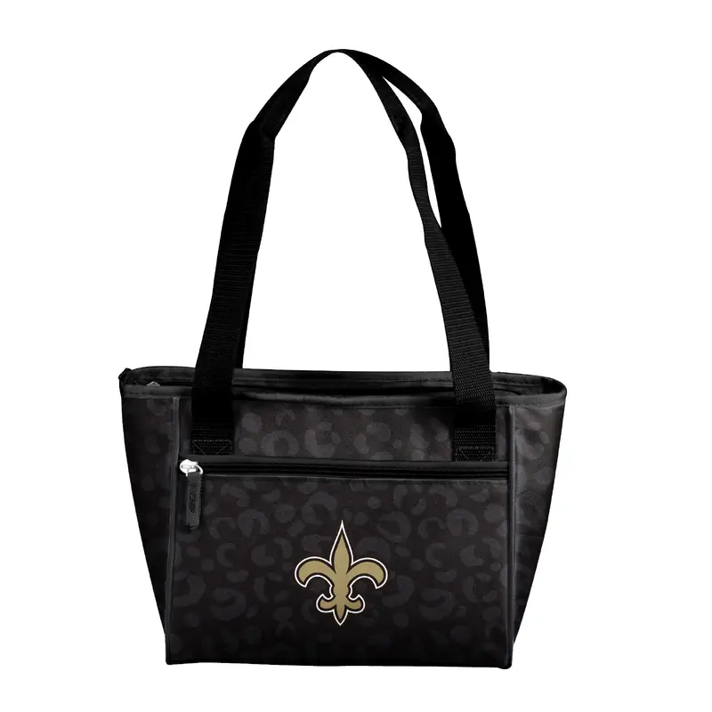 New Orleans Saints Leopard Print 16 Can Cooler Tote