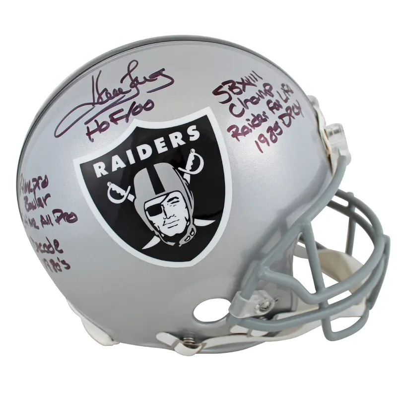 Raiders Howie Long "Career Stat" Signed Authentic Proline Full Size Helmet BAS