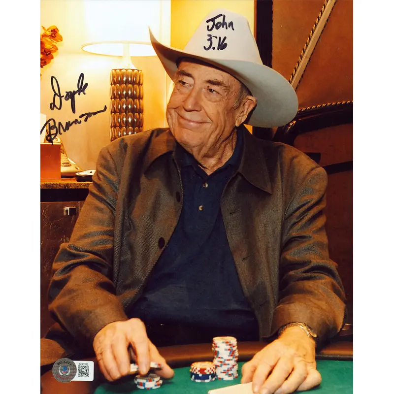 Doyle Brunson "John 3:16" Authentic Signed 8x10 Photo Autographed BAS #BK43785